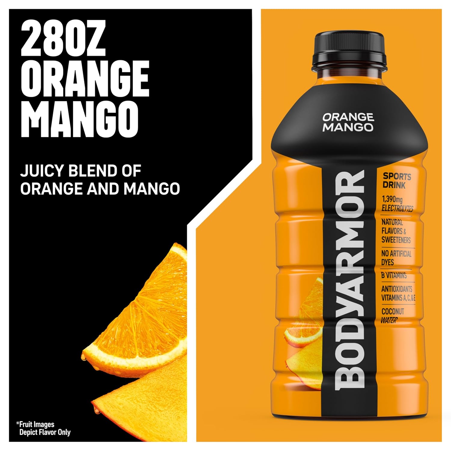 BODYARMOR Sports Drink, Orange Mango Electrolyte Drink, 28 Oz (15 Pk)