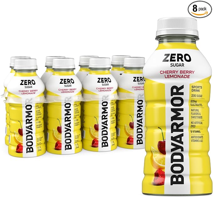 BODYARMOR ZERO Sugar Electrolyte Drink, Cherry Berry Lemonade, 12 Oz (8 Pk)