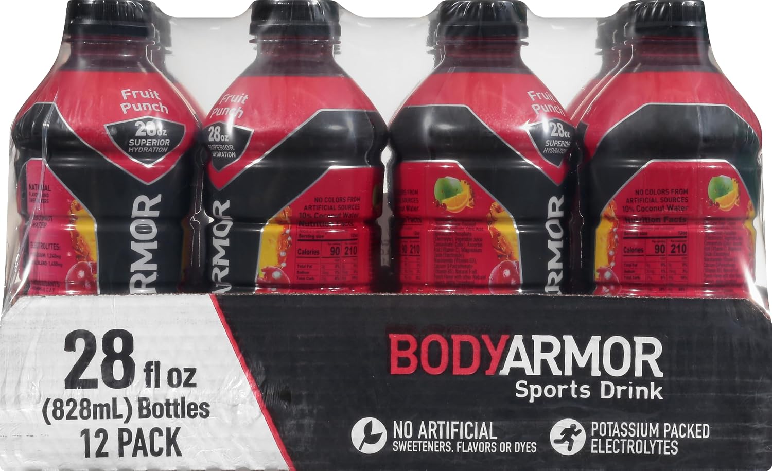 BODYARMOR Sports Drink, Fruit Punch, Electrolyte Drink Hydration, 28 Fl Oz Bottle