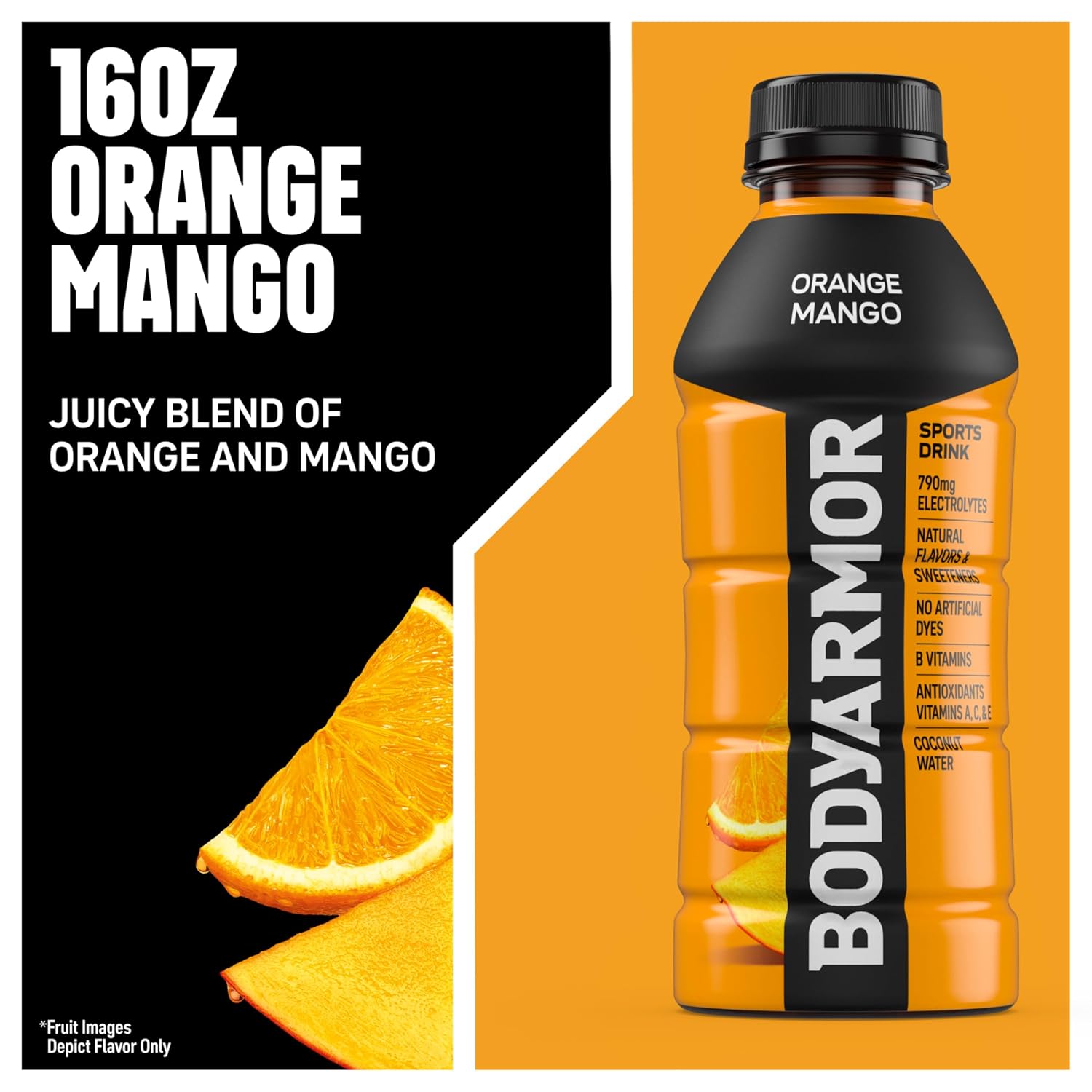 BODYARMOR Sports Drink, Orange Mango Electrolyte Drink, 16 Oz (12 Pk)