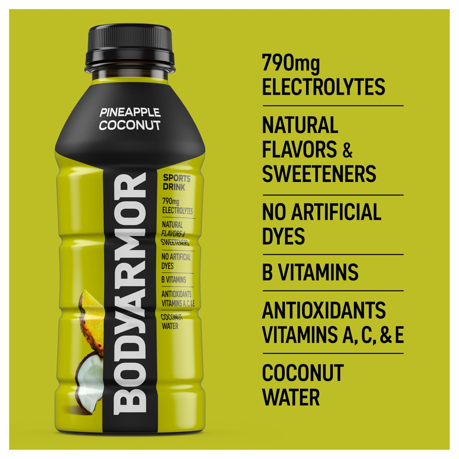 BODYARMOR Sports Drink, Pineapple Coconut Electrolyte Drink, 16 Oz (12 Pk)