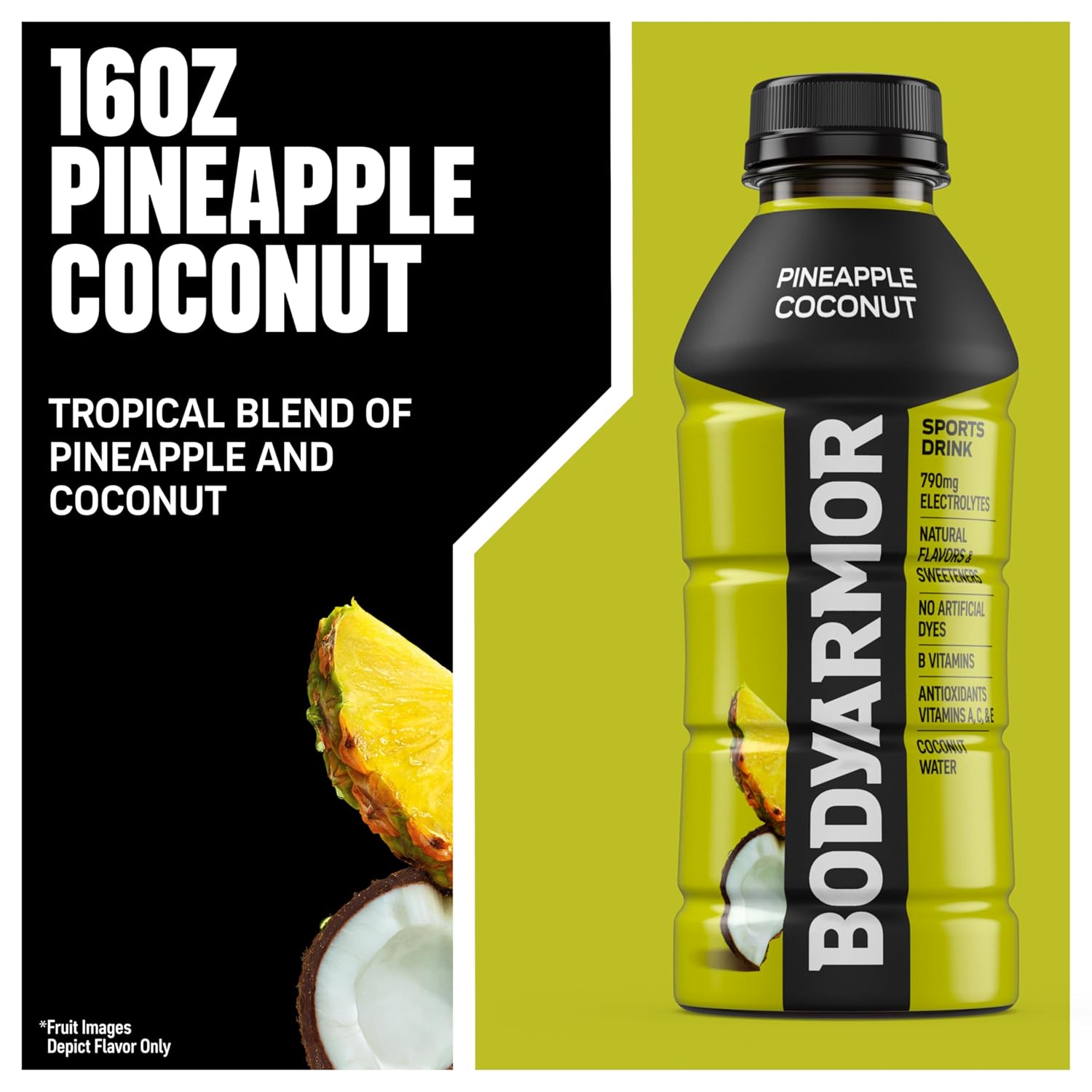 BODYARMOR Sports Drink, Pineapple Coconut Electrolyte Drink, 16 Oz (12 Pk)