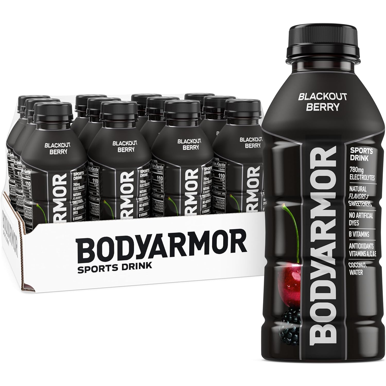 BODYARMOR Sports Drink, Blackout Berry Electrolyte Drink, 16 Oz (12 Pk)