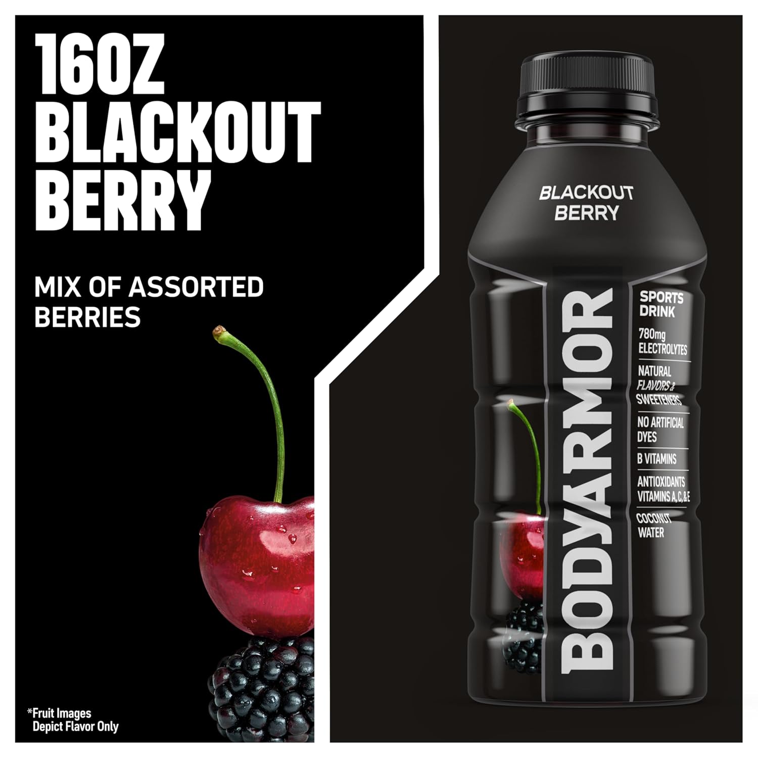 BODYARMOR Sports Drink, Blackout Berry Electrolyte Drink, 16 Oz (12 Pk)