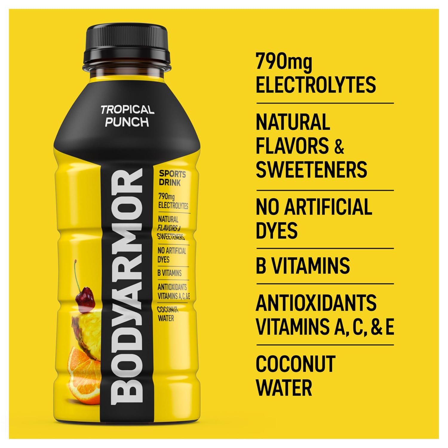 BODYARMOR Sports Drink, Tropical Punch Electrolyte Drink, 16 Oz (12 Pk)