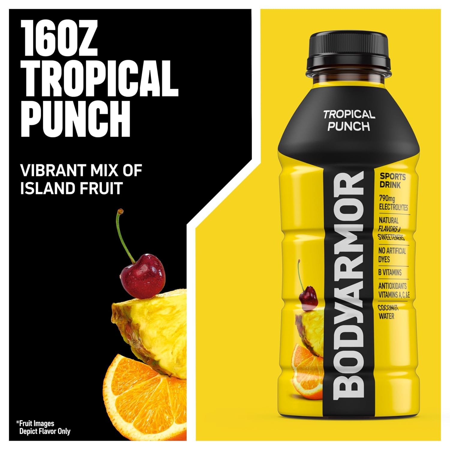 BODYARMOR Sports Drink, Tropical Punch Electrolyte Drink, 16 Oz (12 Pk)