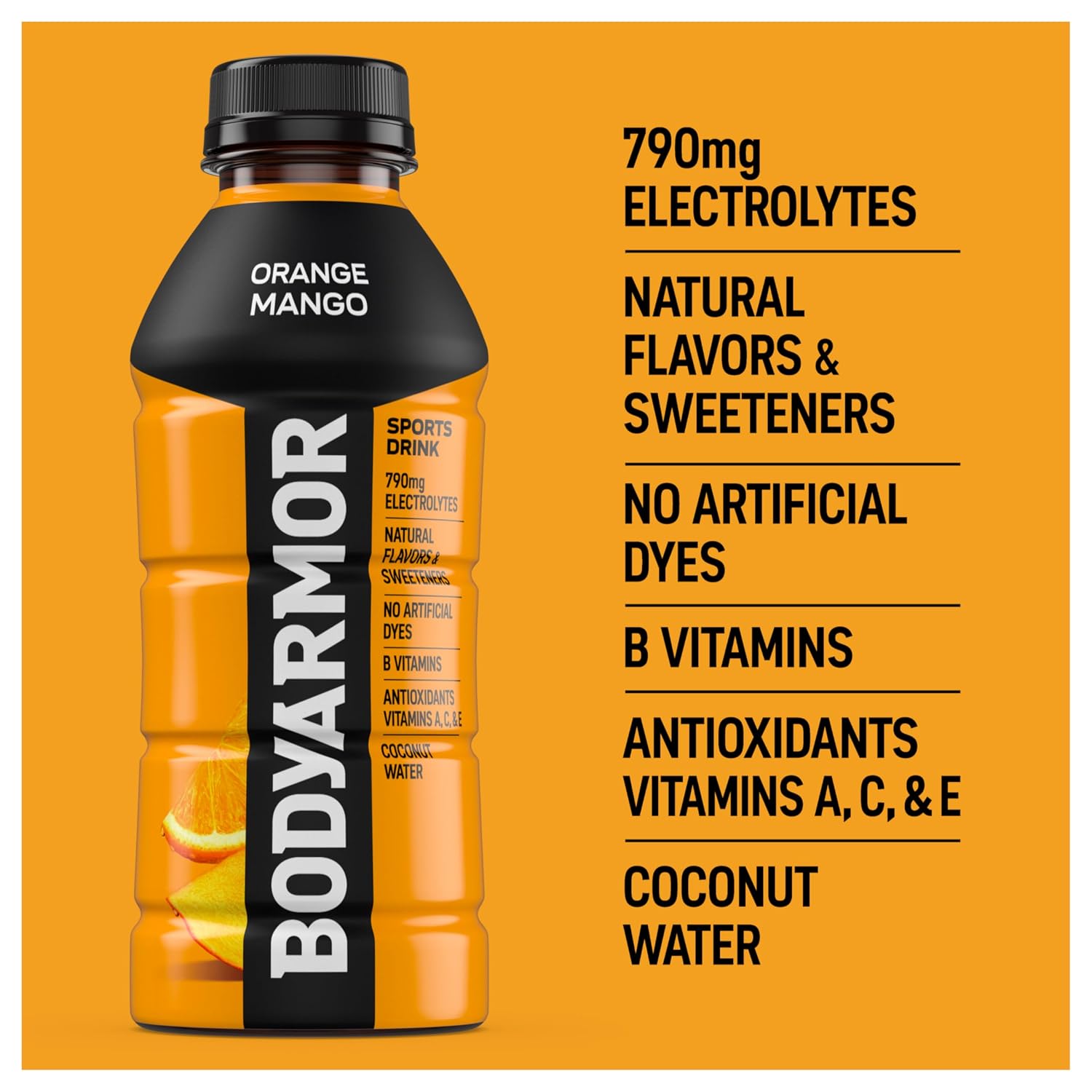 BODYARMOR Sports Drink, Orange Mango Electrolyte Drink, 16 Oz (6 Pk)