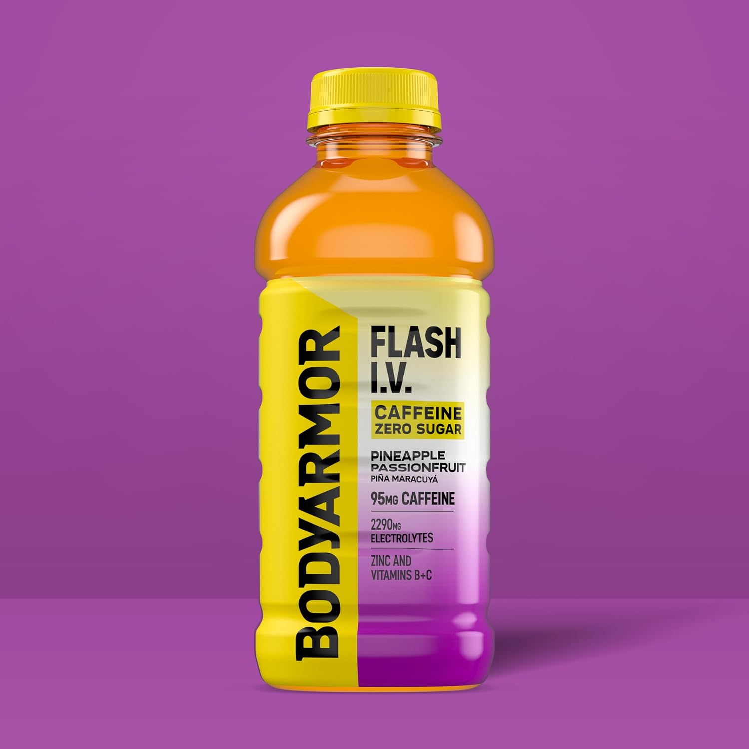 BODYARMOR Flash IV Caffeine + Zero Sugar Drink, Pineapple, 20 Oz (12 Pk)