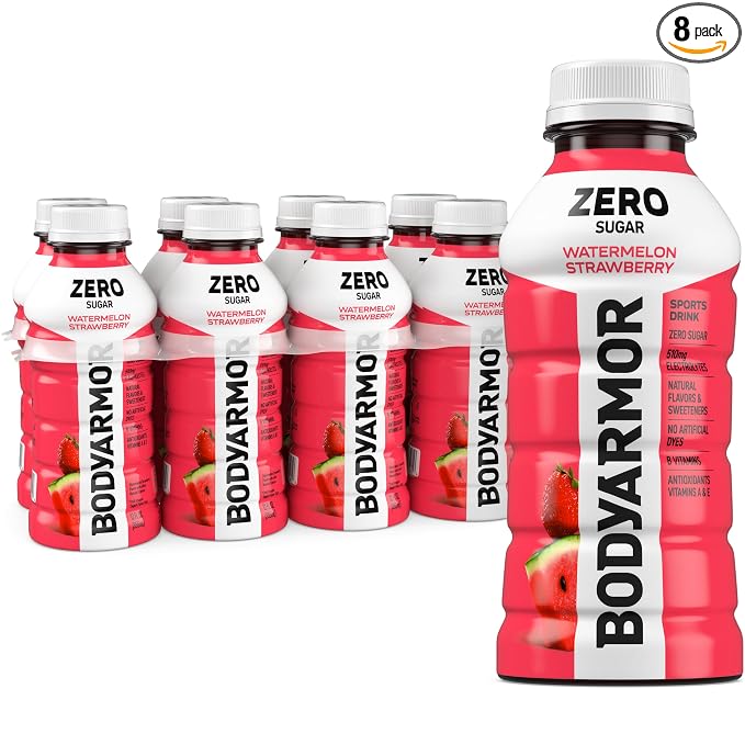 BODYARMOR ZERO Sugar Electrolyte Drink, Watermelon Strawberry, 12 Oz (8 Pk)