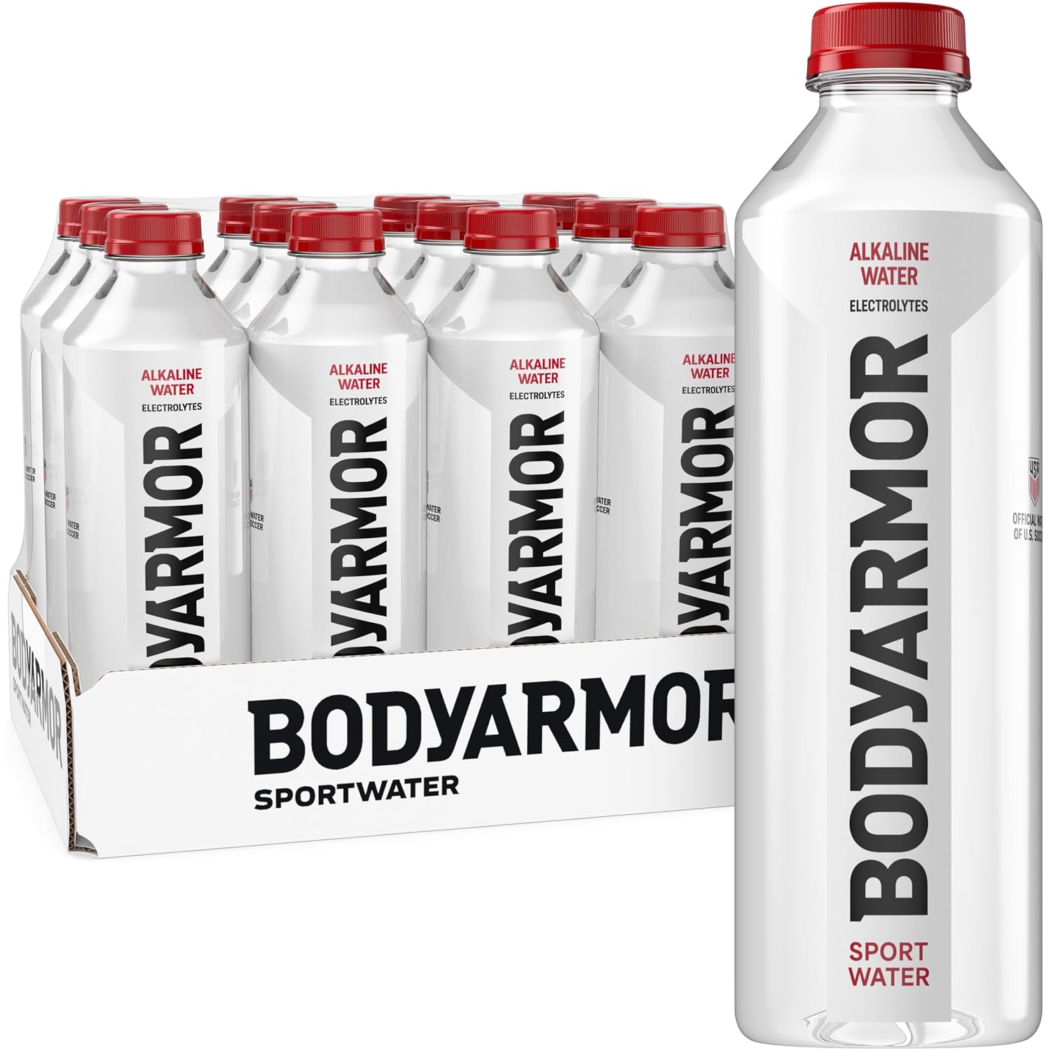 BODYARMOR SportWater, High Alkaline Water Pack + Electrolytes, 1L (12 Pk)