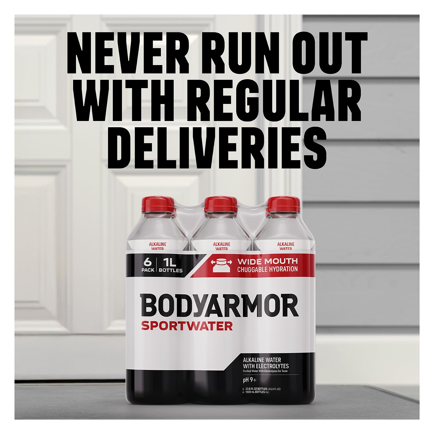 BODYARMOR SportWater, High Alkaline Water Pack + Electrolytes, 1L (12 Pk)