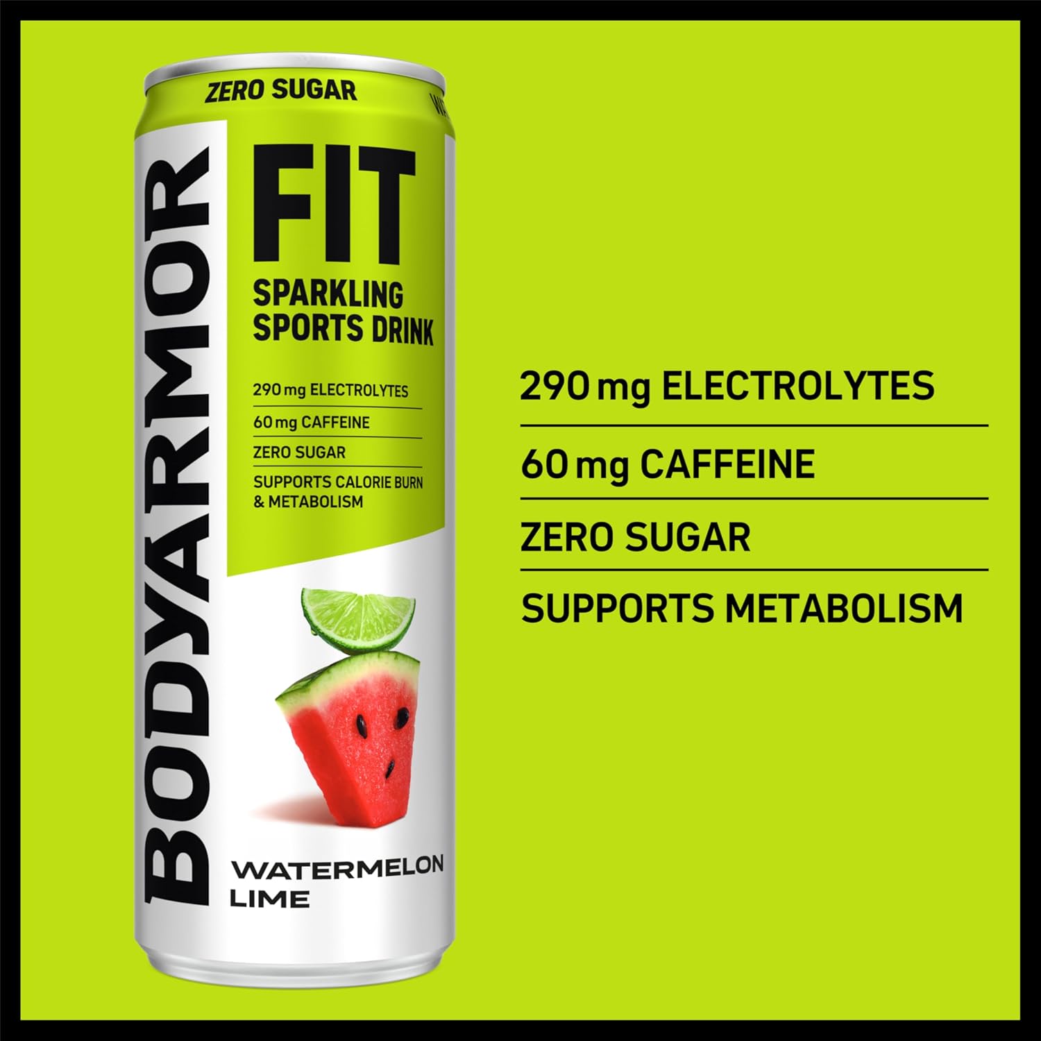 BODYARMOR FIT Sparkling Sports Drink, Zero Sugar Wtrmln Lime, 12oz (12pk)