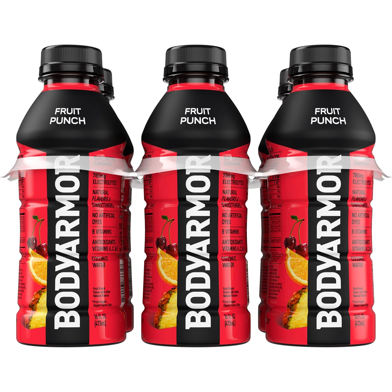 BODYARMOR Sports Drink, Fruit Punch Electrolyte Drink, 16 Oz (6 Pk)