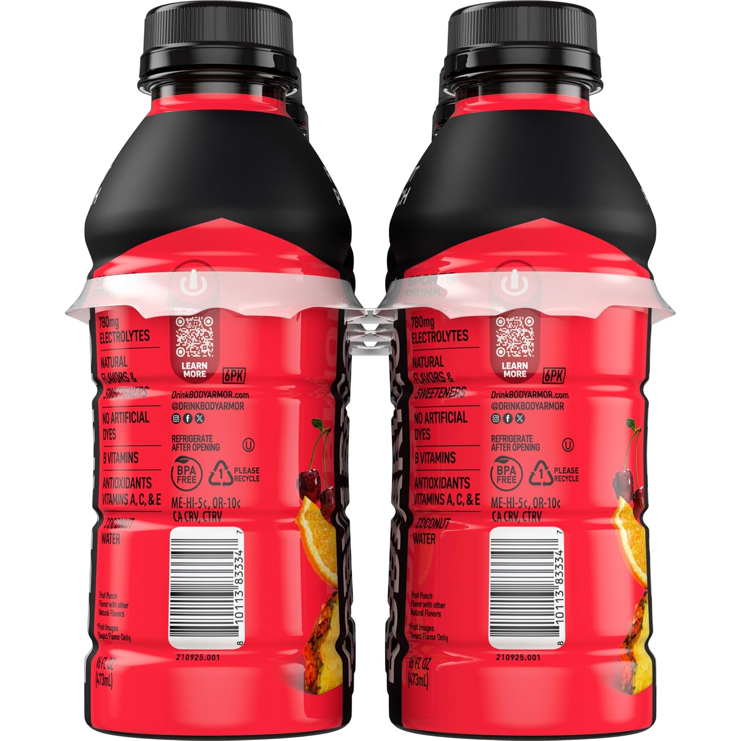 BODYARMOR Sports Drink, Fruit Punch Electrolyte Drink, 16 Oz (6 Pk)