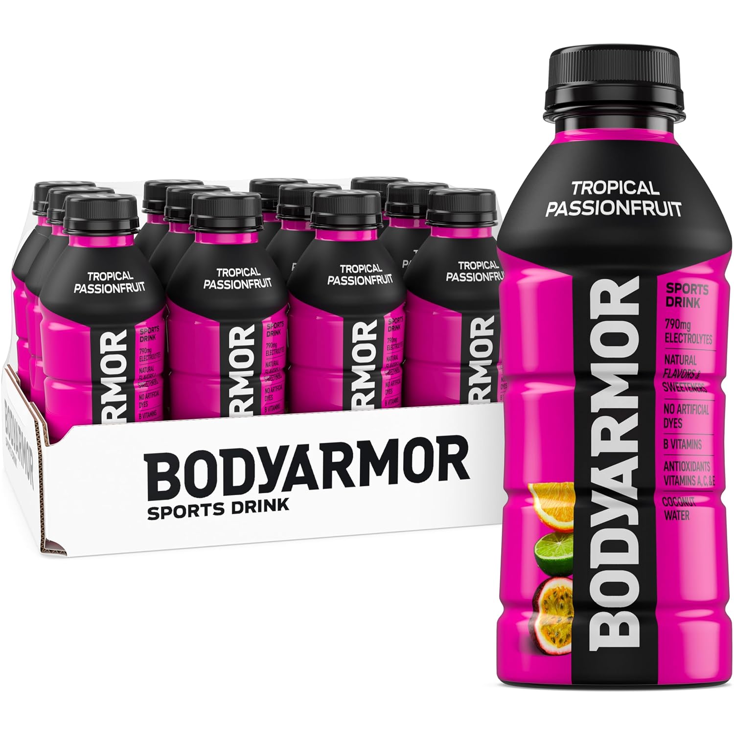 BODYARMOR Sports Drink, Passionfruit Electrolyte Drink, 16 Oz (12 Pk)