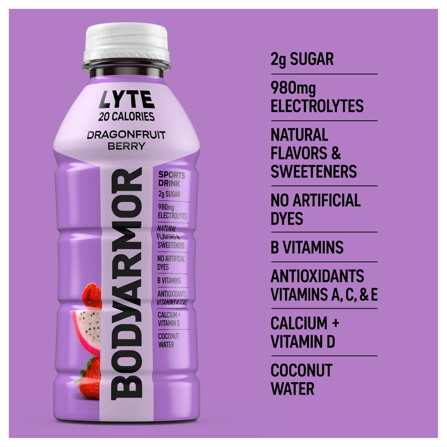 BODYARMOR LYTE Sports Drink, Dragonfruit Electrolyte Drink, 16 Oz (6 Pk)