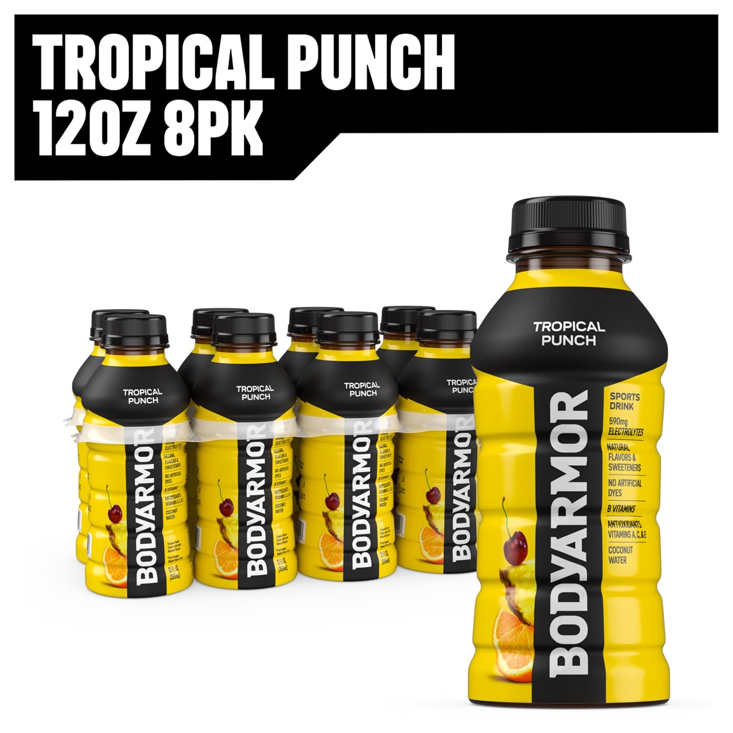 BODYARMOR Sports Drink, Tropical Punch Electrolyte Drink, 12 Oz (8 Pk)