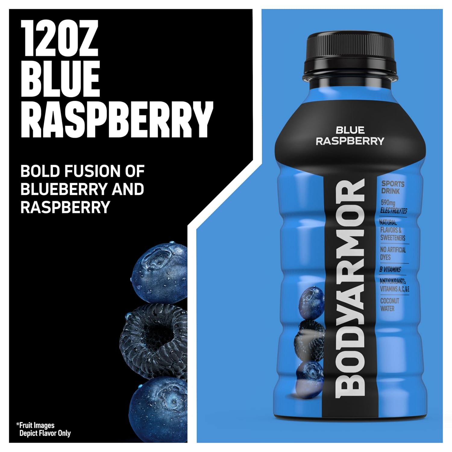 BODYARMOR Sports Drink, Blue Raspberry Electrolyte Drink, 12 Oz (8 Pk)