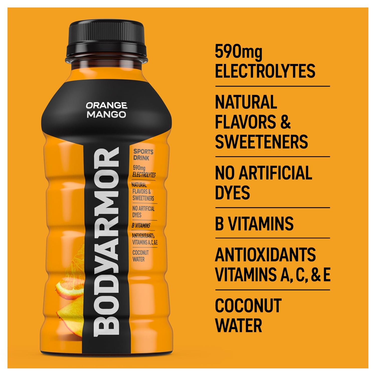 BODYARMOR Sports Drink, Orange Mango Electrolyte Drink, 12 Oz (8 Pk)