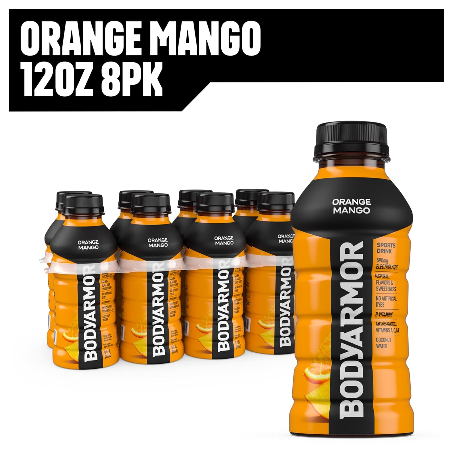 BODYARMOR Sports Drink, Orange Mango Electrolyte Drink, 12 Oz (8 Pk)