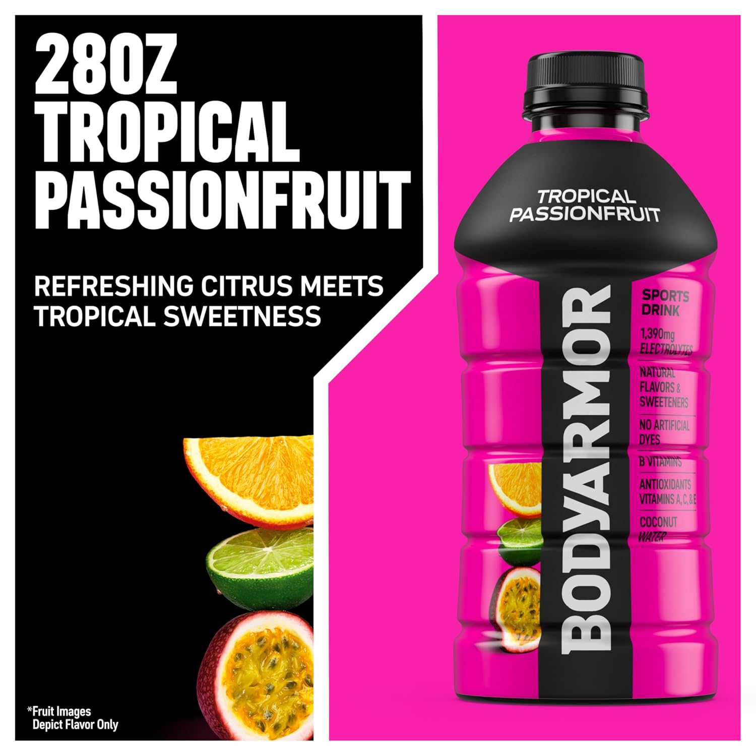 BODYARMOR Sports Drink, Passionfruit Electrolyte Drink, 28 Oz (15 Pk)