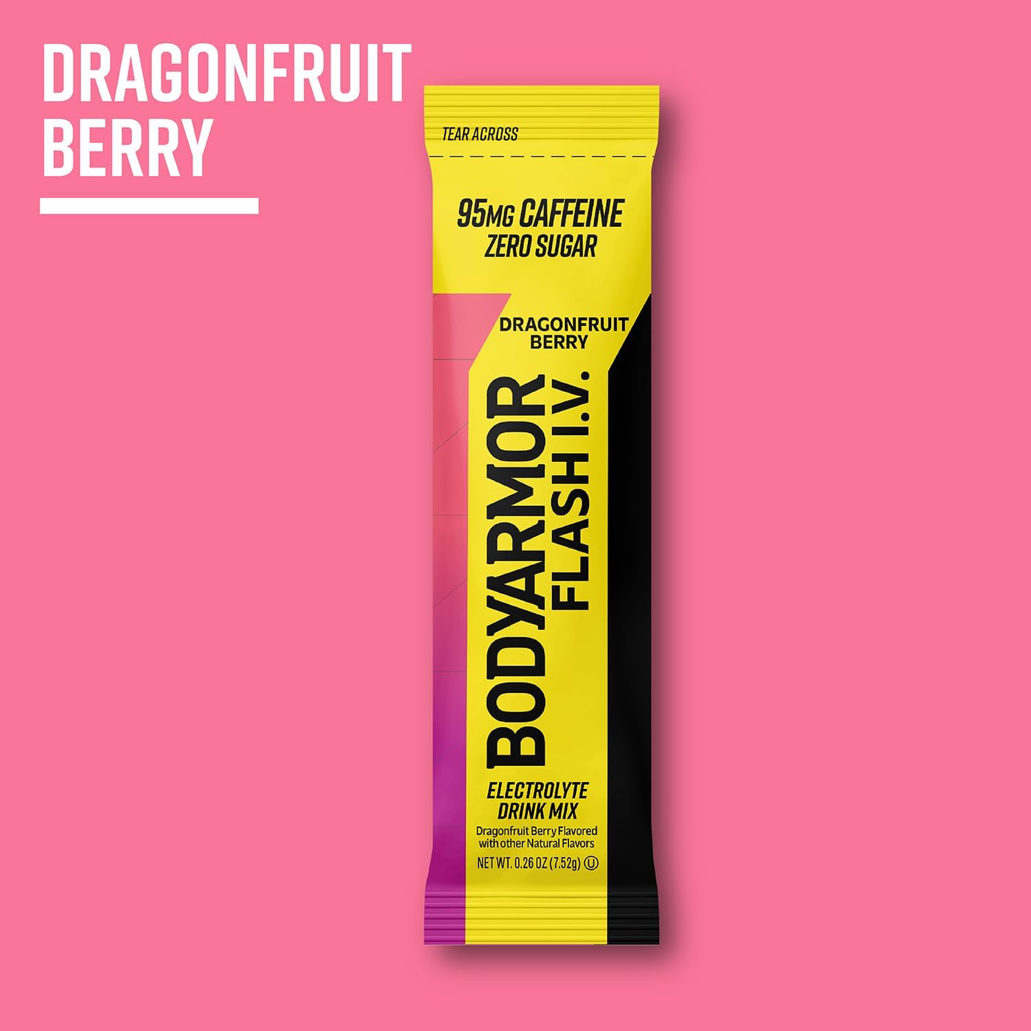 BODYARMOR Flash IV Caffeine + Zero Sugar Electrolyte Mix, Dragonfruit, 6 Ct