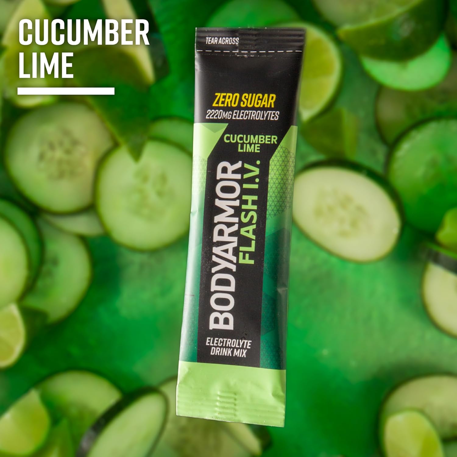 BODYARMOR Flash IV Zero Sugar Electrolyte Mix, Cucumber Lime, 6 Ct